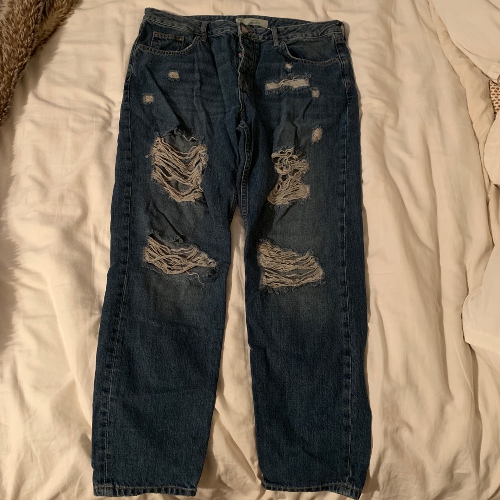 Distressed Topshop Boyfriend Jeans